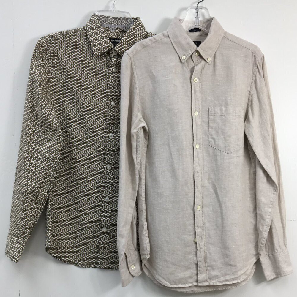 J.Crew/Express Mens Button Down Long Sleeve Dress Shirt Bundle Size XS EXCELLENT